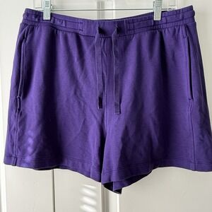 LOFT Outlet Lounge Shorts Purple Elastic Waist Pockets Women XLarge